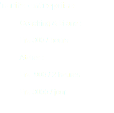 Tarifs entreprise Coaching & bilans : Frs 300 / heure Atelier : Frs 900 / 2 heures Frs 3000 / jour